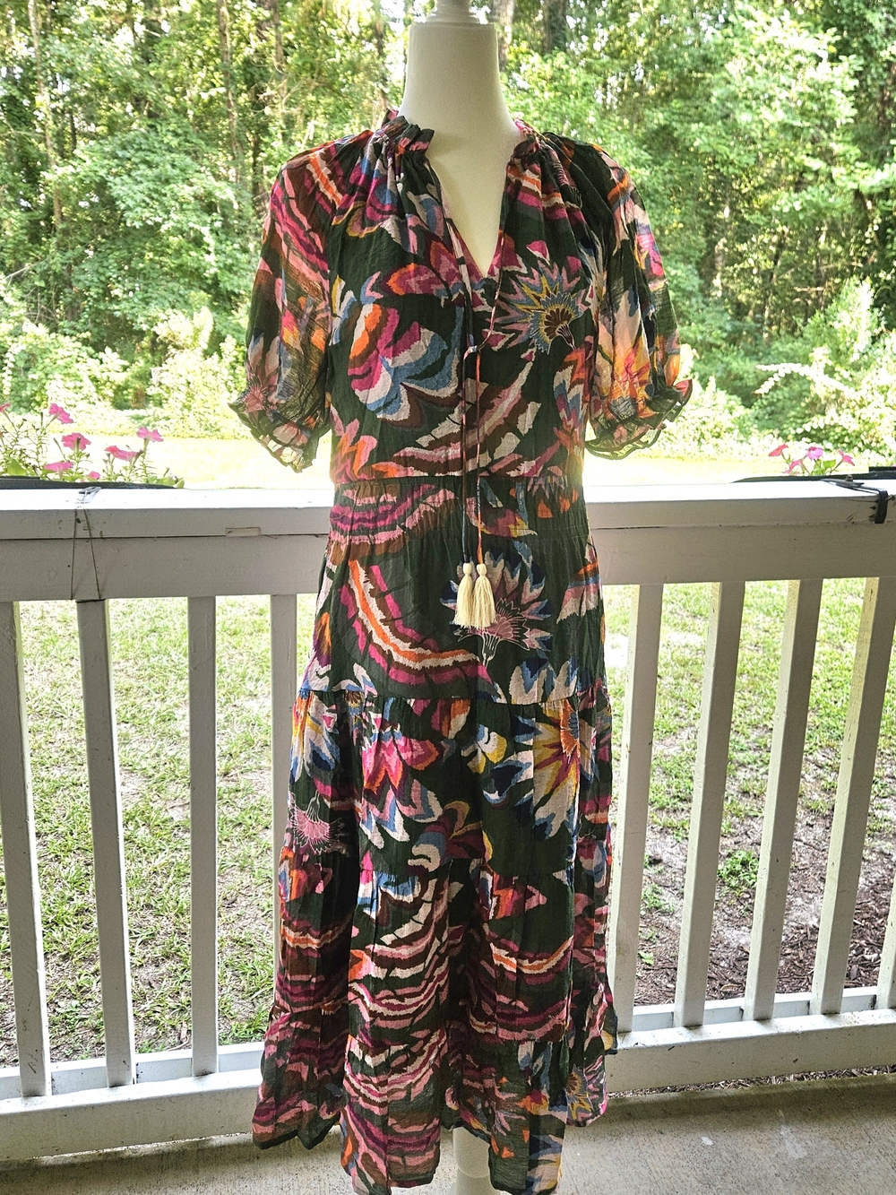 NWT THML Floral Boho Tiered Maxi Dress - Picture 3 of 10
